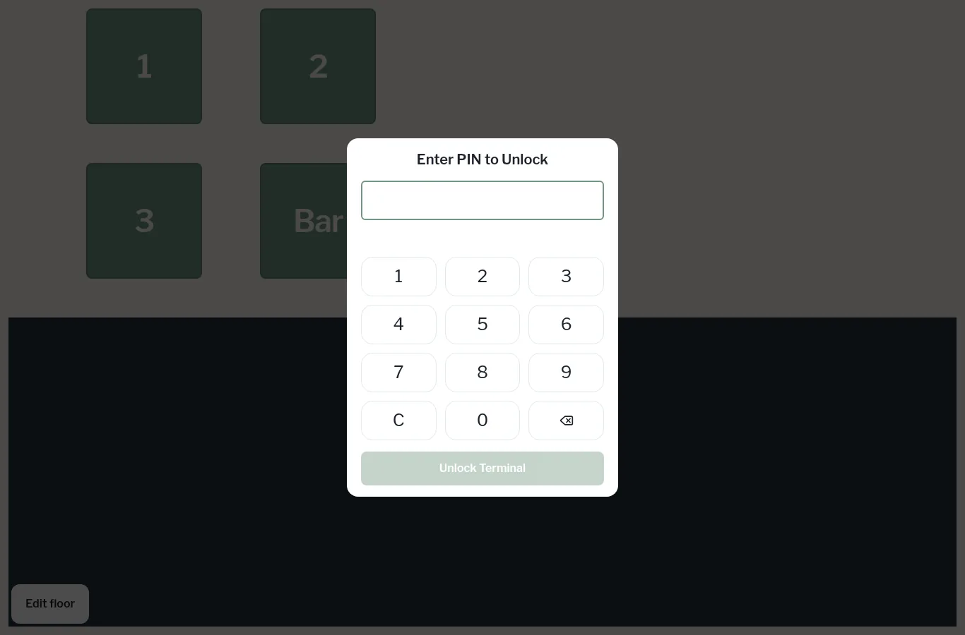 The PIN screen